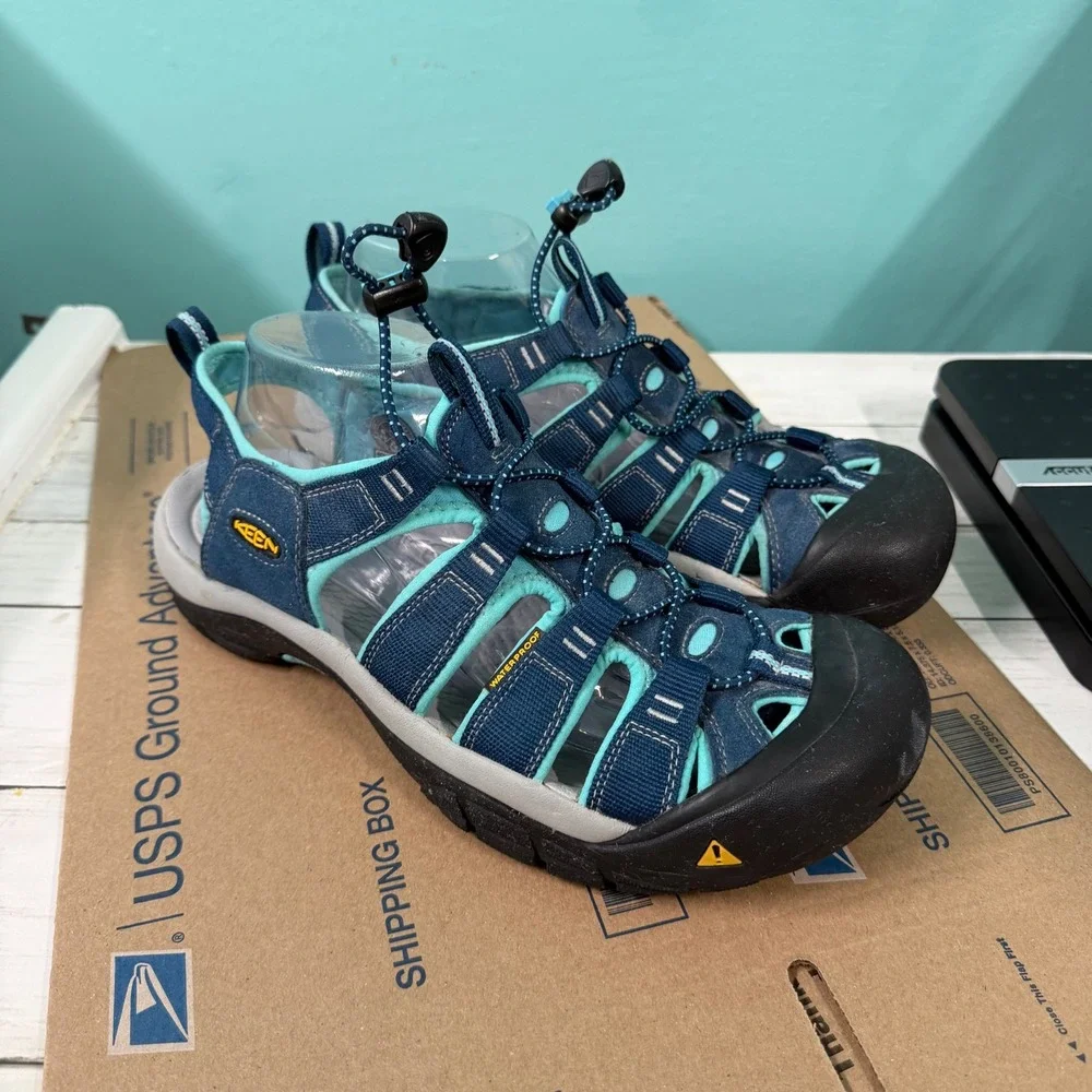 Keen Newport H2 Sandals Womens 11 Blue Teal Waterproof Hiking Sport Closed Toe